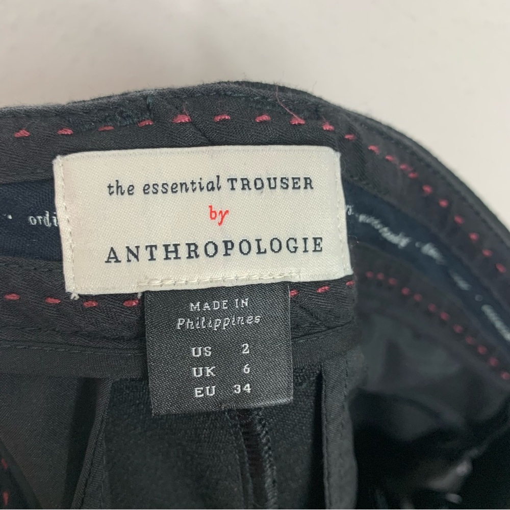 Anthropologie The Essential Flare Trouser Black Pant Business Casual Office Sz 2 - Picture 10 of 10